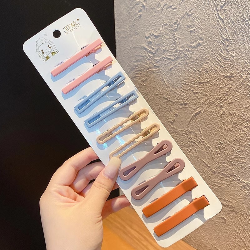 Clip de cabello de color lindos para mujeres bordas laterales frangeas de alta sensación de clip de borde de la frente rotura cabello de boca de pato tocado