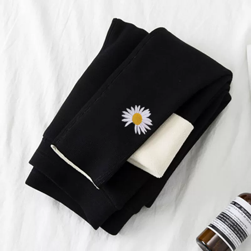 Fleece thin warm velvet leggings, demi-season keep warm trousers