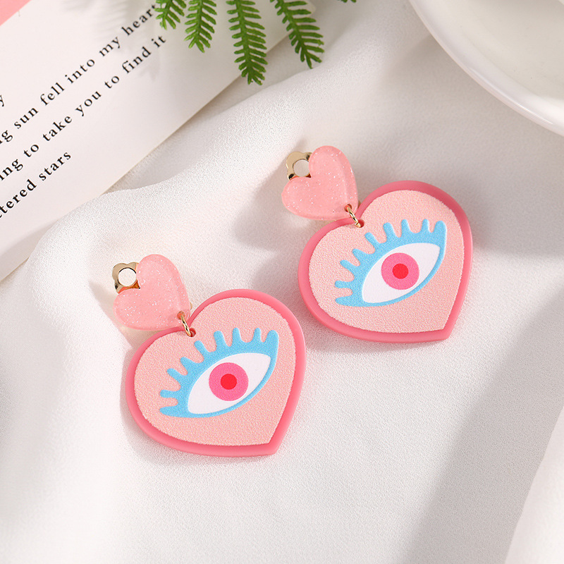 1 Pair Sweet Irregular Flower Printing Stoving Varnish Arylic Ear Cuffs display picture 8