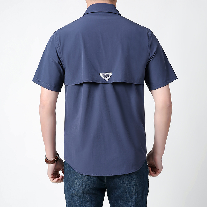 Cross-border AliExpress camisa de mangas cortas para hombres primavera y verano camisa al aire libre ropa de secado rápido para hombres nueva chaqueta casual de tamaño grande