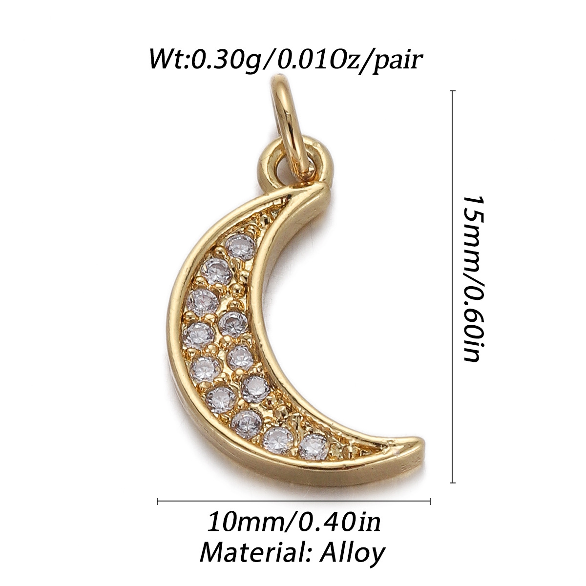 4g Weight Pendant Jewelry Making Type Gold Plated Plating Material Zircon Inlay Material 1 Piece Quantity Holiday, Daily Occasion Copper Material Geometric, Star, Moon Pattern Women's Gender Enamel Design Simple Style Style 1 Piece Copper Zircon Gold Plated Geometric Star Moon Pendant 12