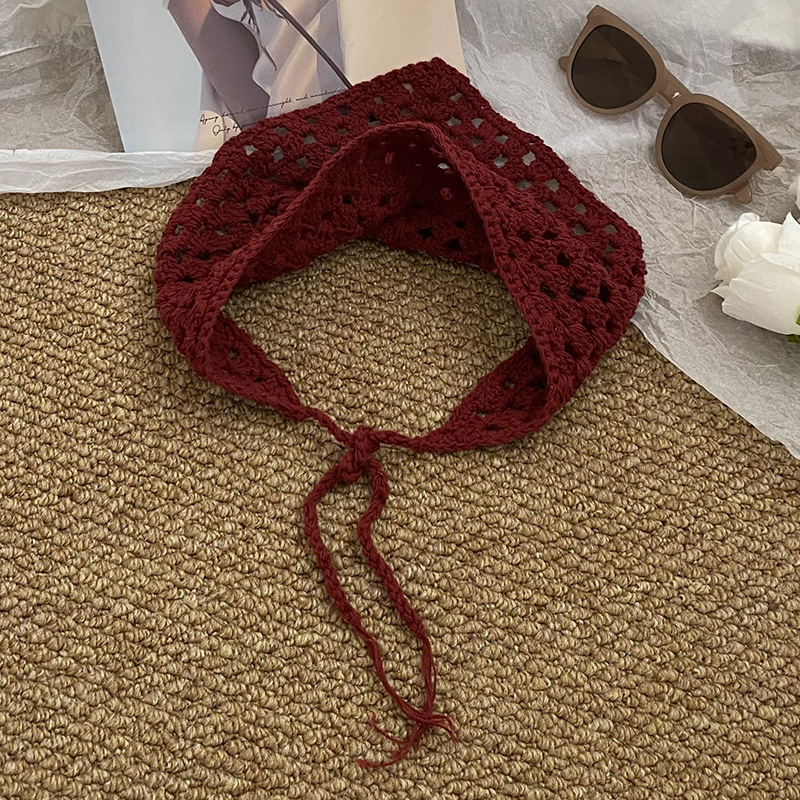 Dulce ins toallas triangulares francesas vino retro rojo cóncavo forma de toallas triangulares japonesas hechas a mano toallas de gancho