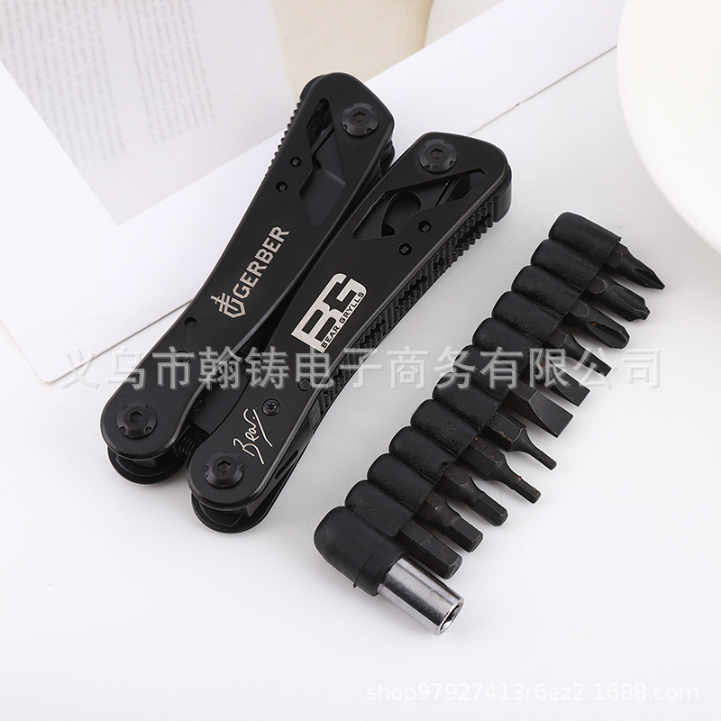 厂家直供多功能户外野营多用途折叠带批头钳子不锈钢工具钳子组合