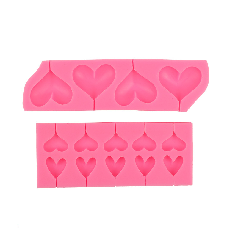 En forma de corazón Lollipop chocolate molde de silicona herramienta creativa para hornear fondant pastel de chocolate accesorios de decoración