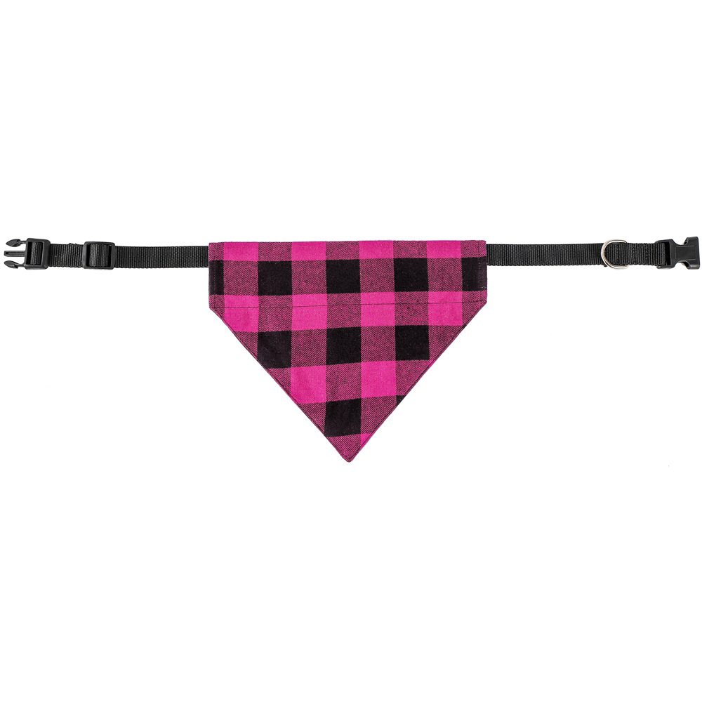 Nueva tela escocesa de algodón de Navidad perro mascota saliva toalla collar mascota bufanda triángulo toalla joyería al por mayor