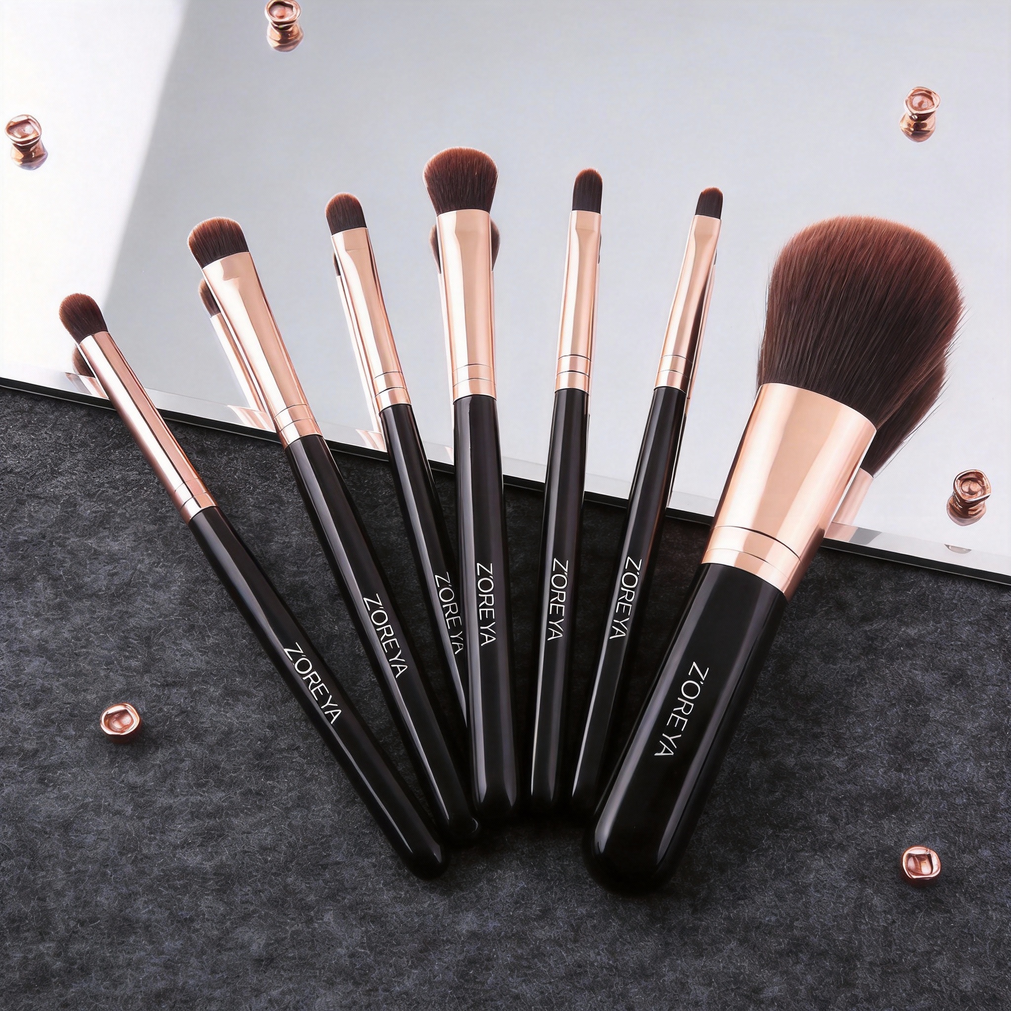 Principiante herramientas de belleza fácil llevar almacenamiento cepillo pequeño mini en Caja 7 pinceles maquillaje conjunto completo