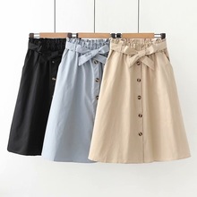 文艺小清新减龄少女半身裙中长款裙子日系高腰学生a字裙闺蜜装夏