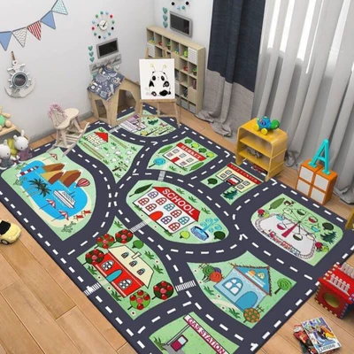 Parent-Child Interaction, Baby Early Education, Living – Avtomobil döşəmə paspasları - parking-lot-mat-20-80120cm-crystal-velvet