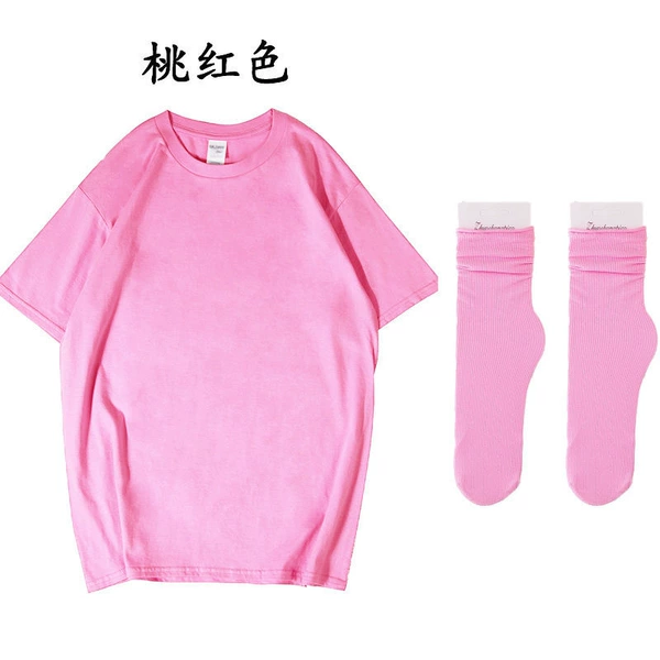 Rose red T-shirt + free rose red socks