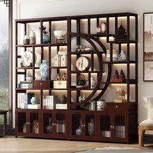 茶柜置物架非实木博古架客厅落地隔断柜新中式多宝阁紫砂壶摆放架