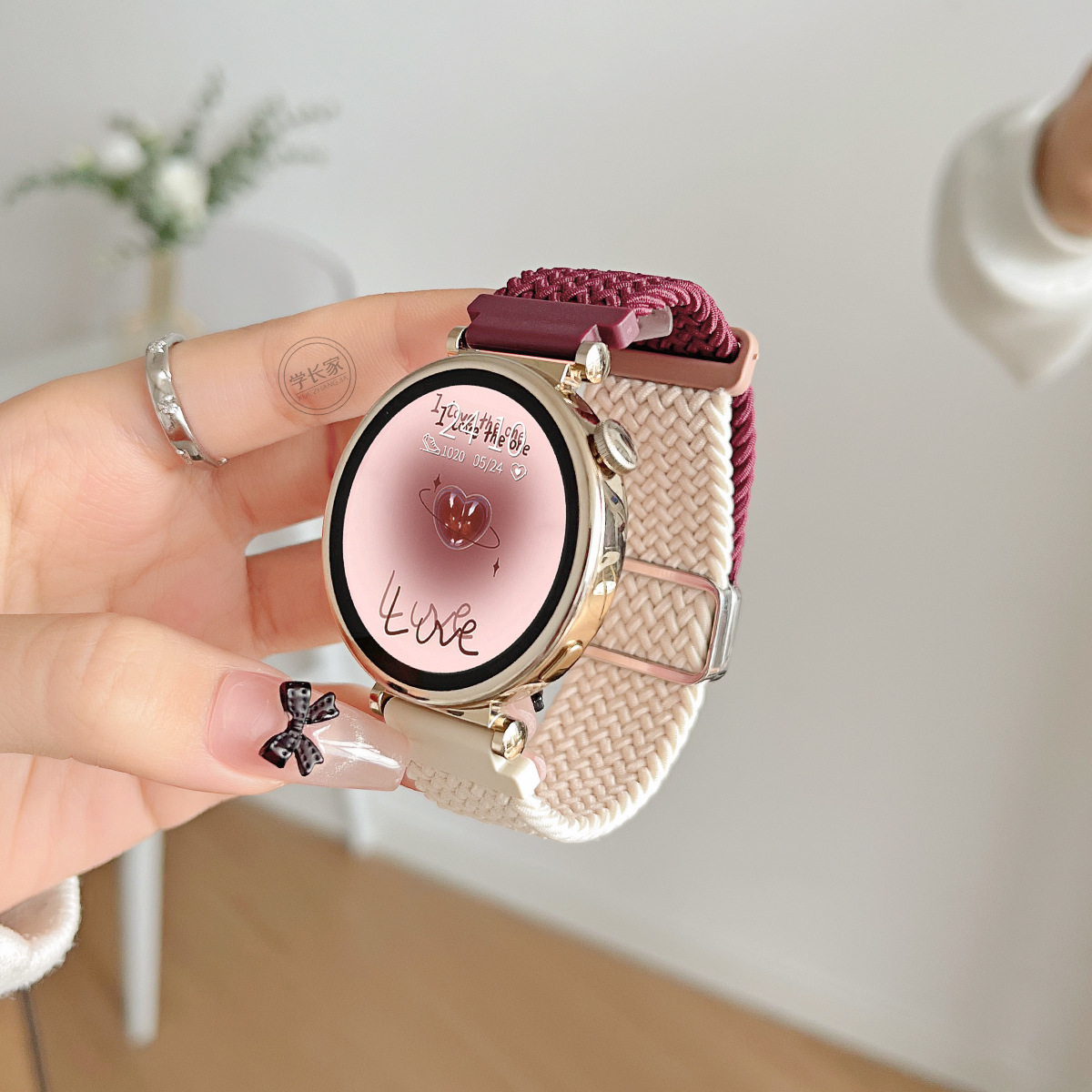 더블 매듭 자석 스트랩 - 스타라이트 버건디