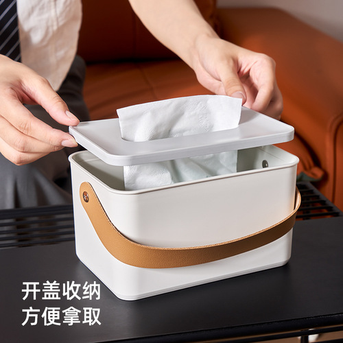 Portable household tissue box coffee table restaurant tabletop round square napkin storage box roll paper paper box