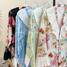 爱扬长袖冰丝睡衣女春秋冬季批发睡衣套装花仙子女式居家服可外穿