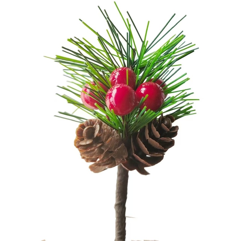 アマゾン熱売松針松果小花束クリスマスクリスマスツリー装飾ギフトボックスDIY部品写真撮影道具|undefined