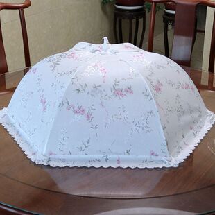 Dish Cover for Dining Table Fly-proof Dust-proof Breathable Bowl Cover Oversized Round Mesh Food Cover Foldable