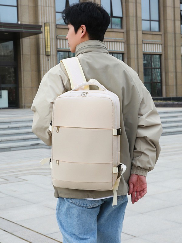 Bolso para computadora portátil de viaje de negocios de color sólido de nuevo estilo transfronterizo para estudiantes universitarios Bolso de viaje de ocio de moda Mochila