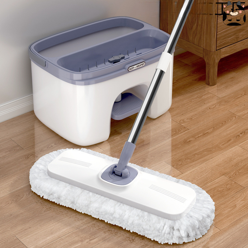 Hands-Free Wringing Long-Haired Mop for Home Use, New Model, One-Sweep-Clean, Thick and Durable, Dual-Use for Dry and Wet, Absorbent Floor Mop