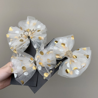 儿童发饰皇冠蝴蝶结发夹韩版气质女童发卡女孩头饰边夹节日配饰品