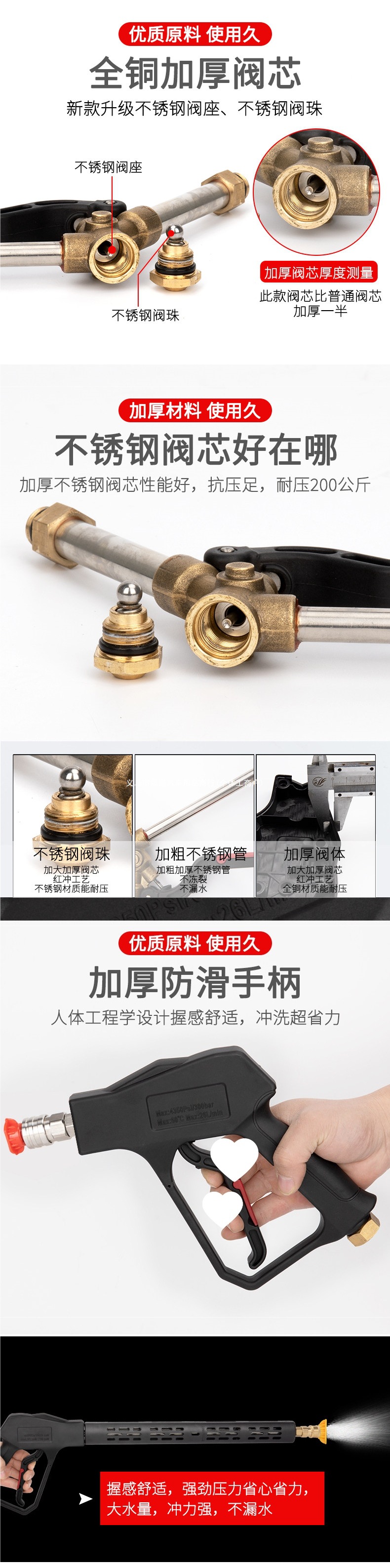 Car wash shop high-pressure water gun head, car washer gun head, Black Cat cleaning machine quick-connect car wash spray gun