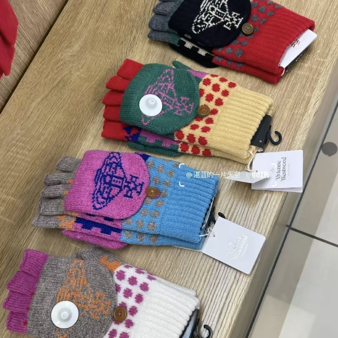 Flip-Top Gloves for Women in Winter, Half-Fingered, Korean Style, Trendy, Warm, Velvet, Thickeneded Cashmere Wool, Students Writing to Prevent Cold