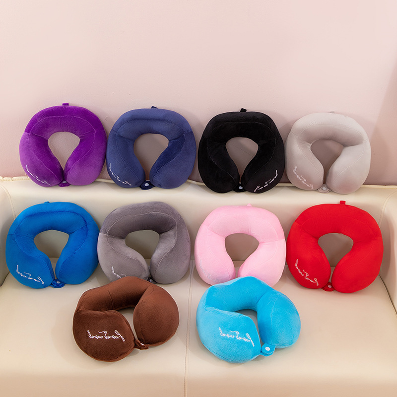 Almohada de Cuello en U de Terciopelo de Cristal y Algodón PP para Viajes y Auto