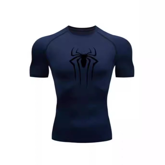 New Men's Compression Shirt Superhero Gym Running Rashgard Sportswear Quick Dry Short Sleeve T