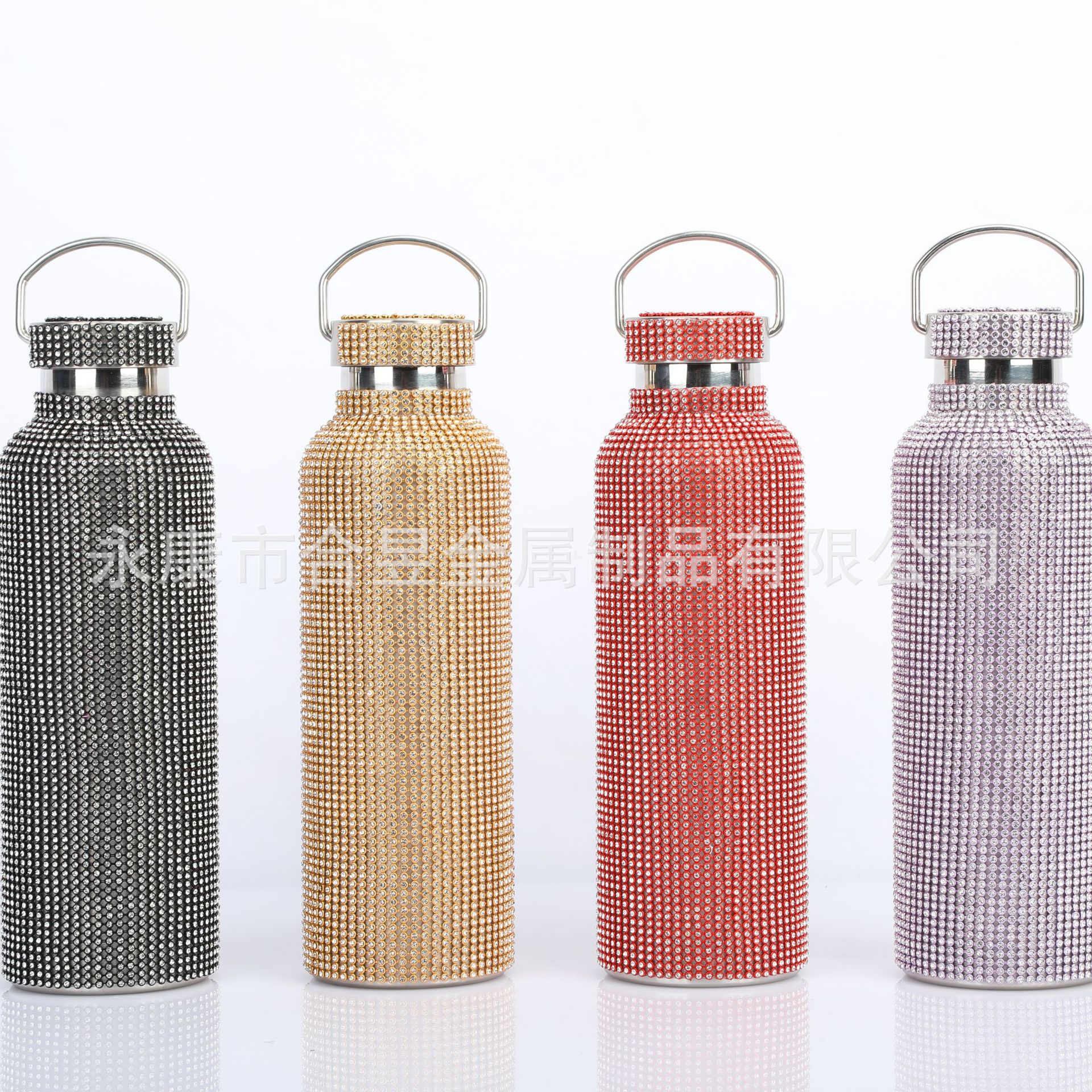 Taza de vacío de acero inoxidable 304 de diamante transfronterizo con cadena trasera Copa de agua de diamante Taobao TikTok regalo en vivo moda