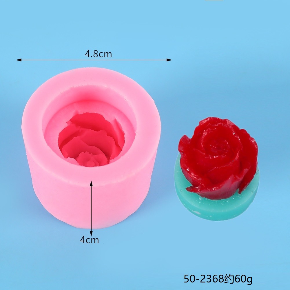 Molde de silicona para velas perfumadas con forma de rosa tridimensional, helado, mousse, pastel, tulipán, girasol y peonía.