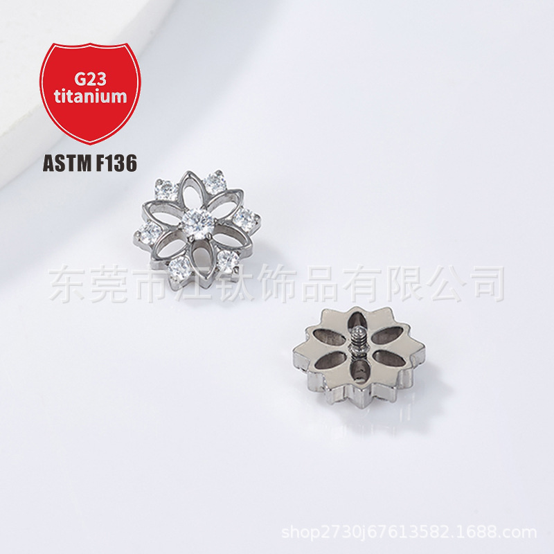 Pointed titanium steel lip stud product view