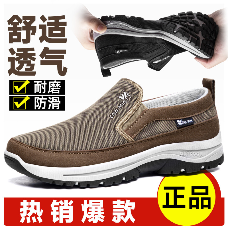 Shoes, Casual Shoes, Cross-Border Large Size Men's Shoes, Soft-Soled Comfortable Slip-On Canvas Shoes, Versatile Cloth Shoes, Dad Shoes, Single Shoes