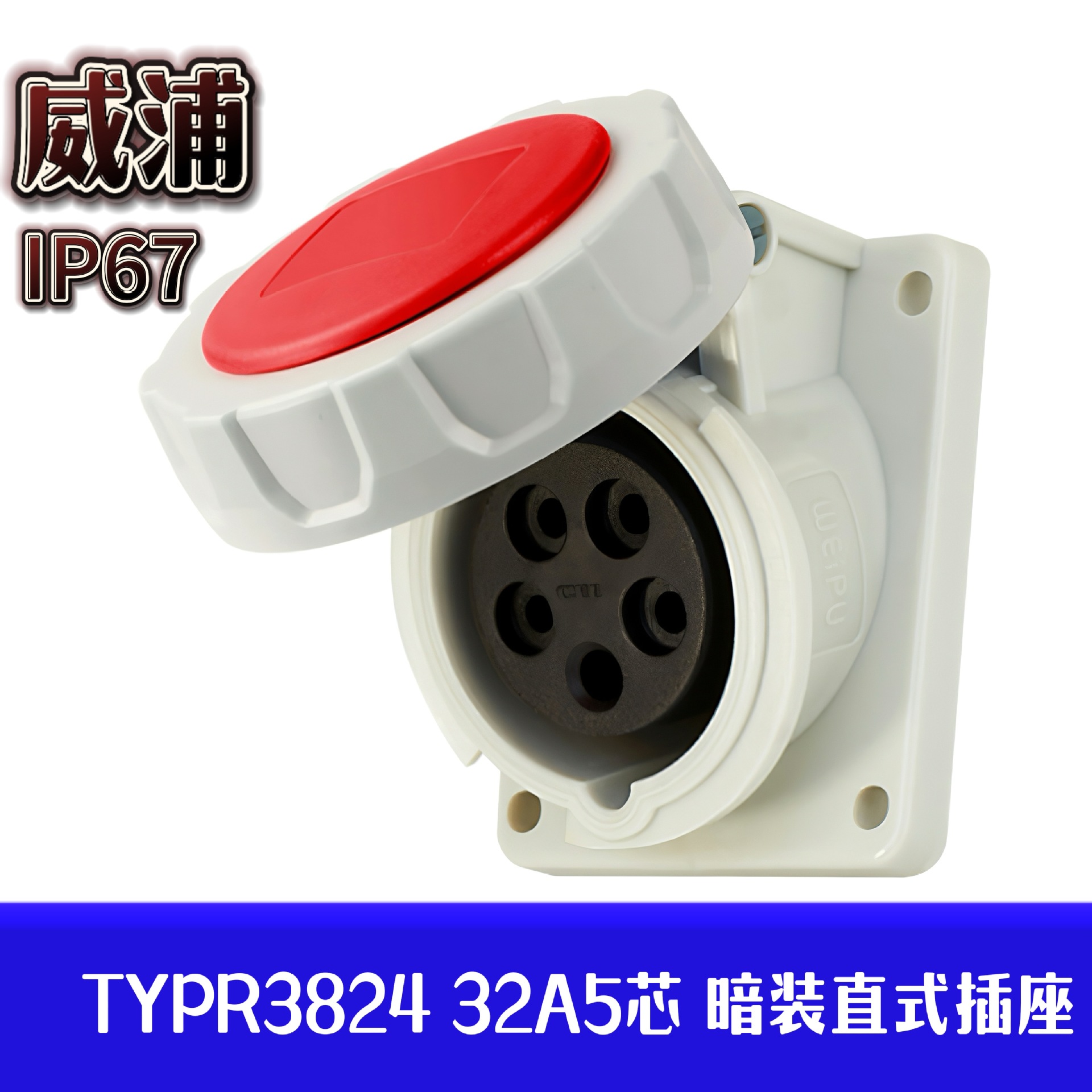 威浦32A (3P+N+E) 暗装斜式插座TYPR3824 IP67