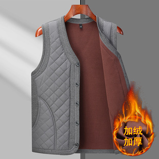 Middle-aged and elderly men's winter fleece-lined thickened inner and outer wear winter plus size warm father's horse clip