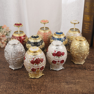 European Classical Metal Toothpick Holder Household Exquisite Pressing Toothpick Storage Living Room Coffee Table Ornaments Crafts