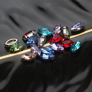 5*10mm Marquise-Shaped Cut Out Claw Diamond Rhinestone DIY Jewelry Accessories Thickeneded Copper Bottom Hand-Sewn Diamond Beading Embroider Material