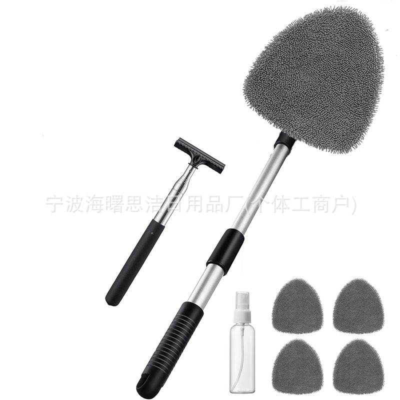 1세트(5면 텔레스코픽 스펀지 폴 + 회색 땋은 천 커버 5개 + 스프레이 병 + 와이퍼)