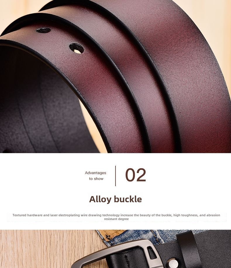 Cross-border foreign trade Men's  leather pin buckle belt vintage belt fashion casual jeans belt factory wholesale_viptrois.com