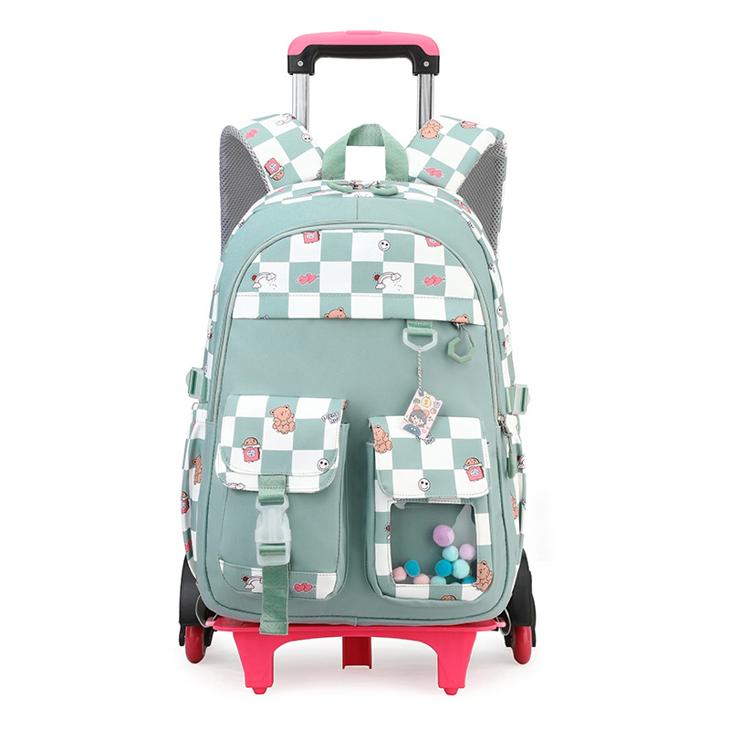 2023 peces naturales al por mayor niñas de la escuela primaria de Grado 3 a grado 6 impermeable de gran capacidad de reducción de carga carro mochila