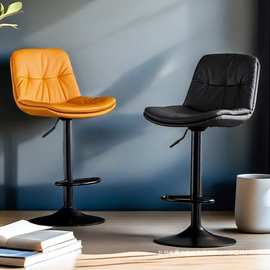 吧台椅升降椅现代简约家用靠背椅子酒吧椅轻奢高脚凳旋转前台椅子