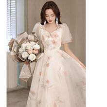 敬酒服新娘2026新款女高级感轻奢订婚礼服超仙回门便装设计感V领