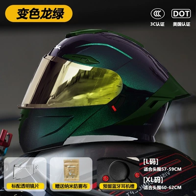 Motosiklet kaskı (dəbilqə) Open-Face Helmet All-Season Motorcycle - color-mirror-model-911-face-lift-helmet-chameleon-green-3cdot-dual-certification-l-size57-59
