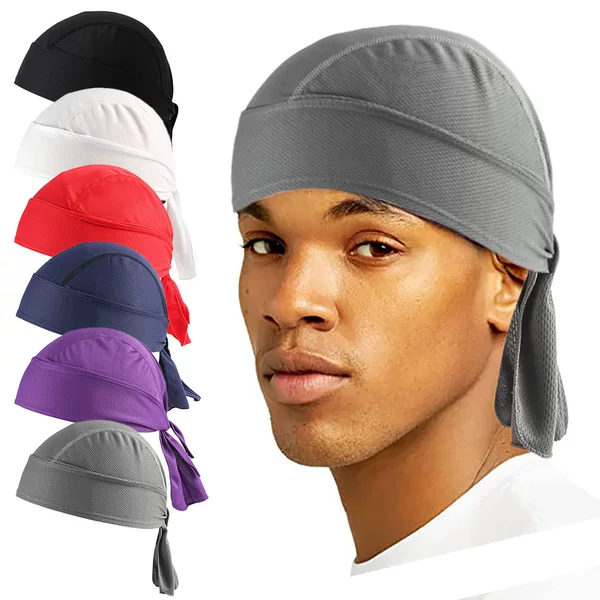 European and American hot-selling breathable sports headscarf quick-drying mesh fabric outdoor riding headscarf toe cap pirate hat