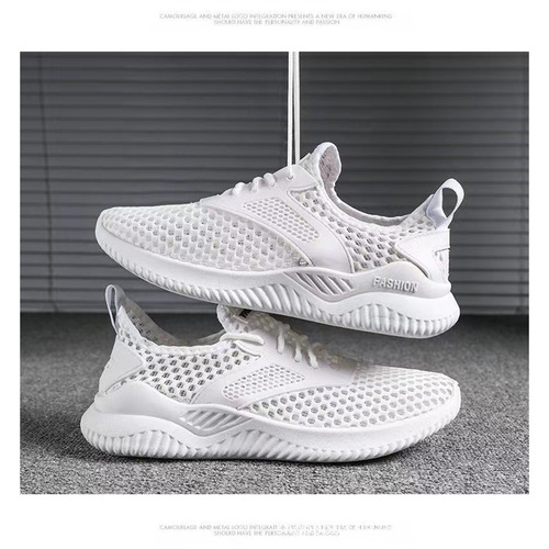 Fashion Summer New Men's Mesh Breathable Thick Sole Anti-Slip Wear-Resistant Retail Export Foreign Trade One Piece Dropshipping
