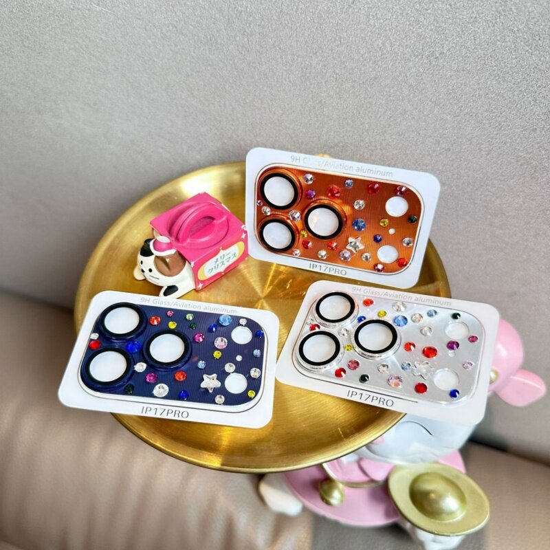 Hardware-Integrated Diamond Lens Film Suitable for Apple 17Pro Mobile Phone Case Iphone17Promax Lens Film Super Hardware-Integrated Diamond Lens Film Suitable for Apple 17Pro Mobile Phone Case Iphone17Promax Lens Film Super