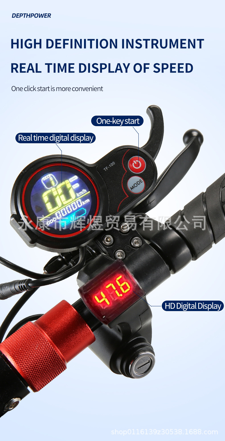 Factory Direct Supply Export Lithium Battery 48V Electric Scooter Folding Adult Skateboard Mobility Scooter Pedal Driving