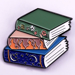 Fantasy Book badge reading enthusiasts nerd enamel pin