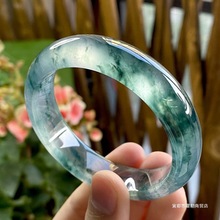 正宗天然冰种飘花阳绿翡翠手镯缅甸老坑珠宝正圈贵妃镯高端女款玉