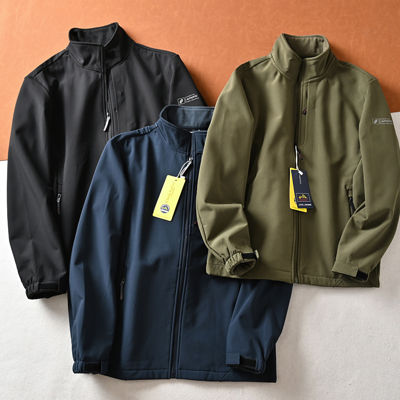 Composite Fleece Lining! Outdoor High-Tech Fabric Autumn and Winter Men's Windproof and Waterproof Thickened Stand-Collar Jacket Composite Fleece Lining! Outdoor High-Tech Fabric Autumn and Winter Men's Windproof and Waterproof Thickened Stand-Collar Jacket