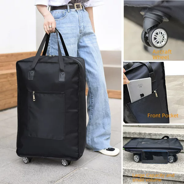 Universal Wheel Travel Bag Large Capacity Men's and Women's Handheld Luggage Bag with Pulley Waiting Bag Storage Bag Folding Shopping Bag