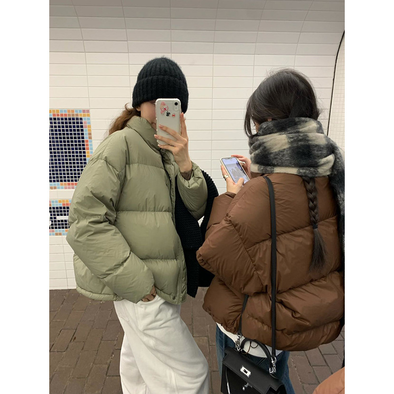 [18 Colors Available] 2025 Winter New Korean Style Stand-Up Collar 90 White Duck down Jacket Warm down Coat A0485