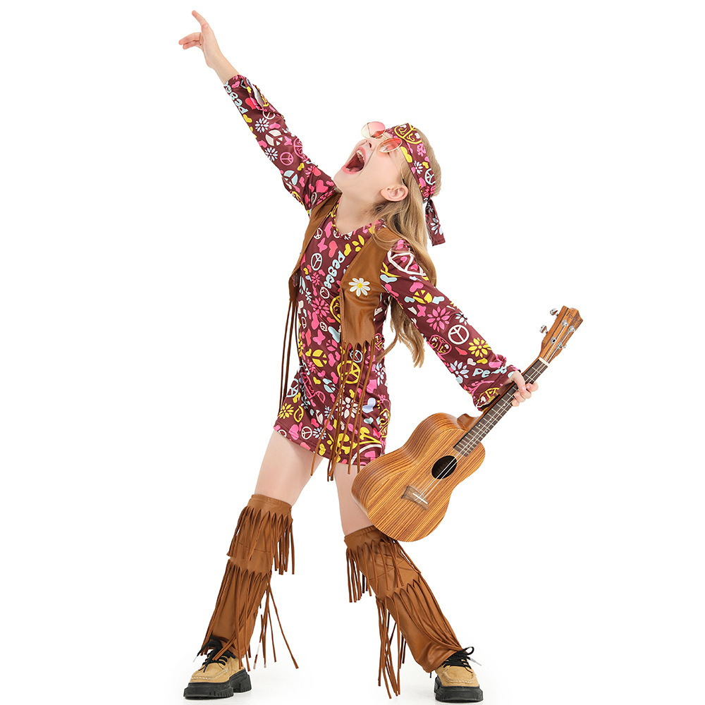 Halloween Carnival Stage Performance Girls Children's Concert Hippie…